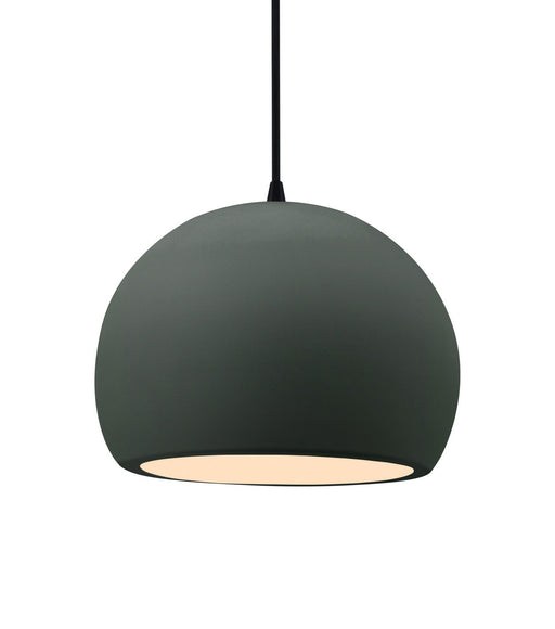 Justice Designs - CER-6533-PWGN-MBLK-BKCD - One Light Pendant - Radiance - Pewter Green