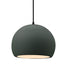Justice Designs - CER-6533-PWGN-MBLK-BKCD - One Light Pendant - Radiance - Pewter Green