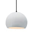Justice Designs - CER-6533-WHT-MBLK-BKCD - One Light Pendant - Radiance - Gloss White
