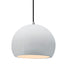 Justice Designs - CER-6533-WTWT-NCKL-BKCD - One Light Pendant - Radiance - Gloss White (outside and inside of fixture)