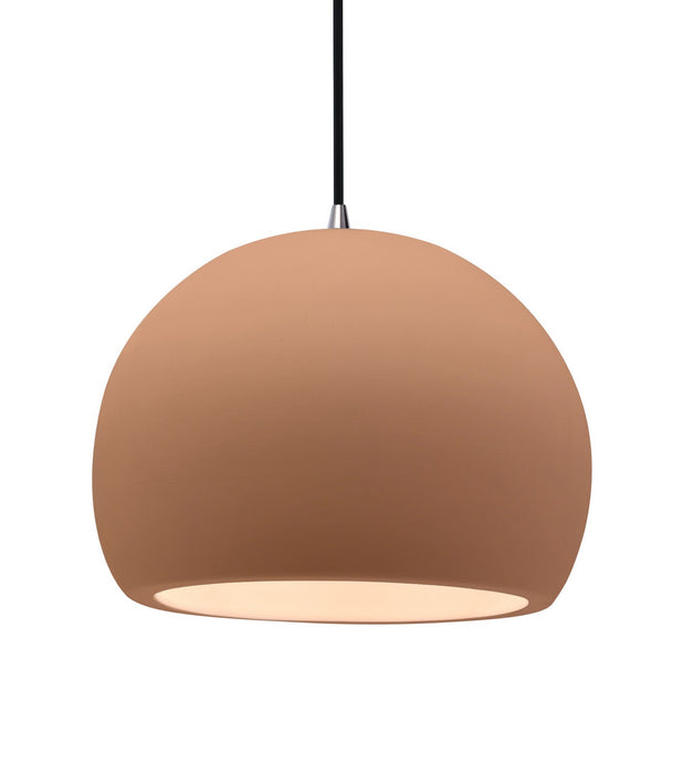 Justice Designs - CER-6535-ADOB-NCKL-BKCD - One Light Pendant - Radiance - Adobe