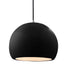 Justice Designs - CER-6535-BKMT-NCKL-BKCD - One Light Pendant - Radiance - Gloss Black w/ Matte White