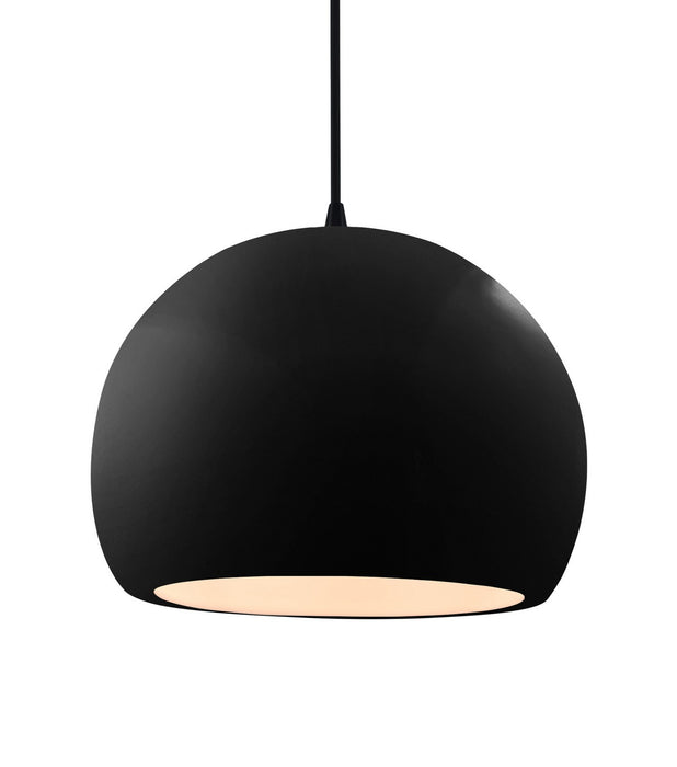 Justice Designs - CER-6535-BLK-MBLK-BKCD - One Light Pendant - Radiance - Gloss Black