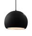 Justice Designs - CER-6535-BLK-MBLK-BKCD - One Light Pendant - Radiance - Gloss Black