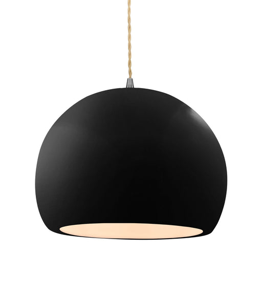 Justice Designs - CER-6535-BLK-NCKL-BEIG-TWST - One Light Pendant - Radiance - Gloss Black