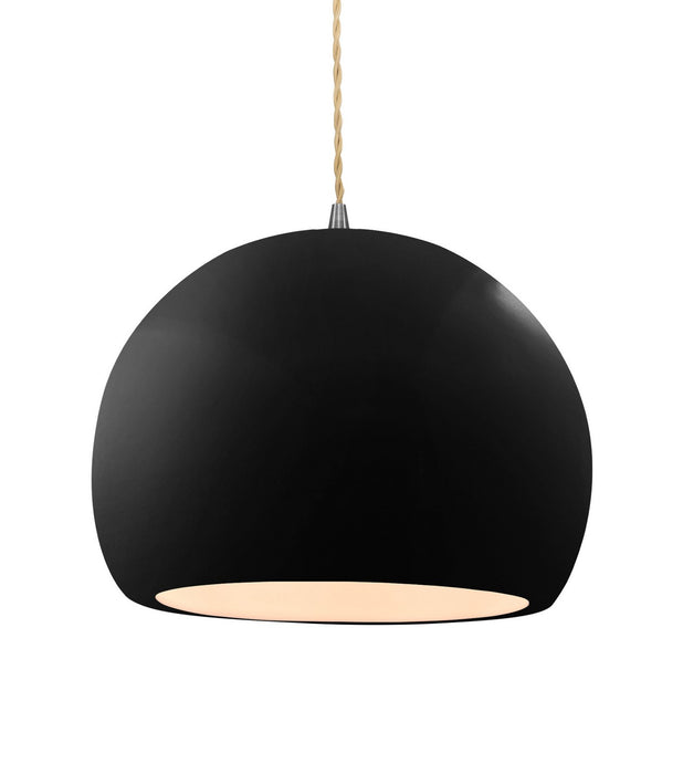 Justice Designs - CER-6535-BLK-NCKL-BEIG-TWST - One Light Pendant - Radiance - Gloss Black