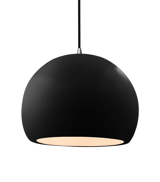 Justice Designs - CER-6535-BLK-NCKL-BKCD - One Light Pendant - Radiance - Gloss Black