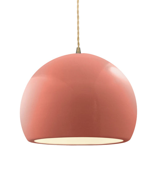Justice Designs - CER-6535-BSH-ABRS-BEIG-TWST - One Light Pendant - Radiance - Gloss Blush