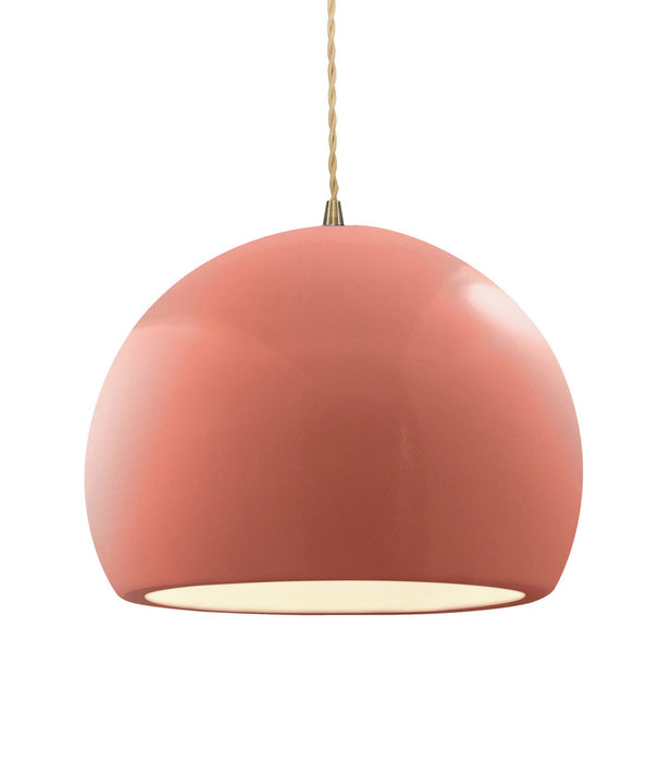 Justice Designs - CER-6535-BSH-ABRS-BEIG-TWST - One Light Pendant - Radiance - Gloss Blush