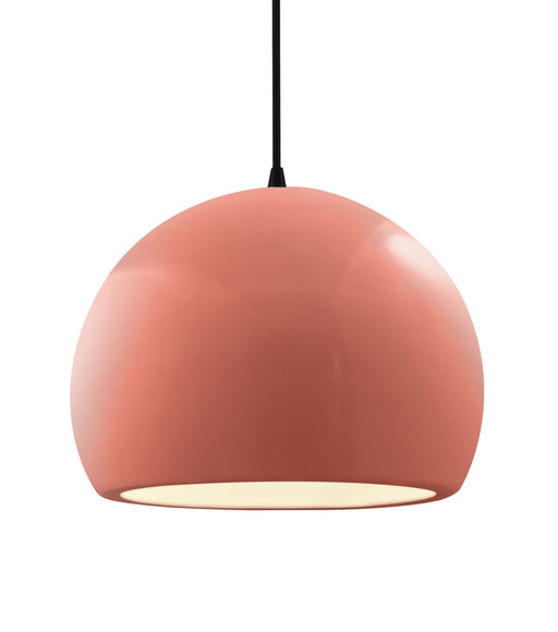 Justice Designs - CER-6535-BSH-MBLK-BKCD - One Light Pendant - Radiance - Gloss Blush