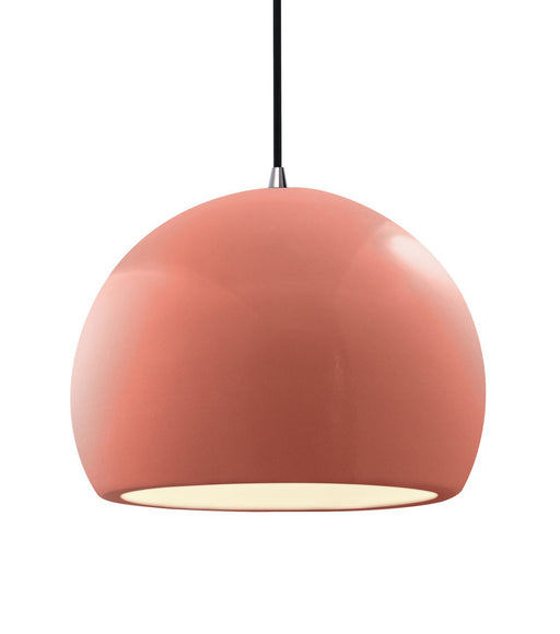 Justice Designs - CER-6535-BSH-NCKL-BKCD - One Light Pendant - Radiance - Gloss Blush