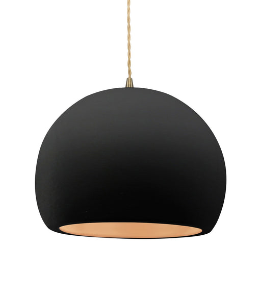 Justice Designs - CER-6535-CBGD-ABRS-BEIG-TWST - One Light Pendant - Radiance - Carbon Matte Black w/ Champagne Gold