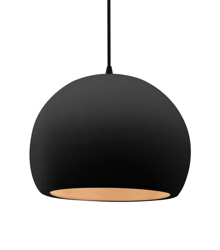 Radiance One Light Pendant Carbon Matte Black w/ Champagne Gold
