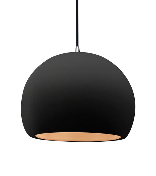 Justice Designs - CER-6535-CBGD-NCKL-BKCD - One Light Pendant - Radiance - Carbon Matte Black w/ Champagne Gold