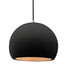 Justice Designs - CER-6535-CBGD-NCKL-BKCD - One Light Pendant - Radiance - Carbon Matte Black w/ Champagne Gold