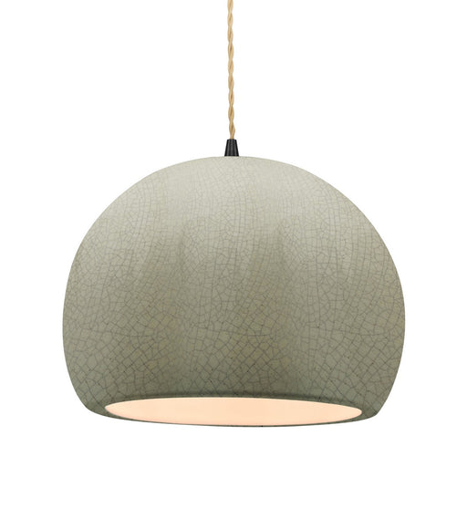 Justice Designs - CER-6535-CKC-MBLK-BEIG-TWST - One Light Pendant - Radiance - Celadon Green Crackle