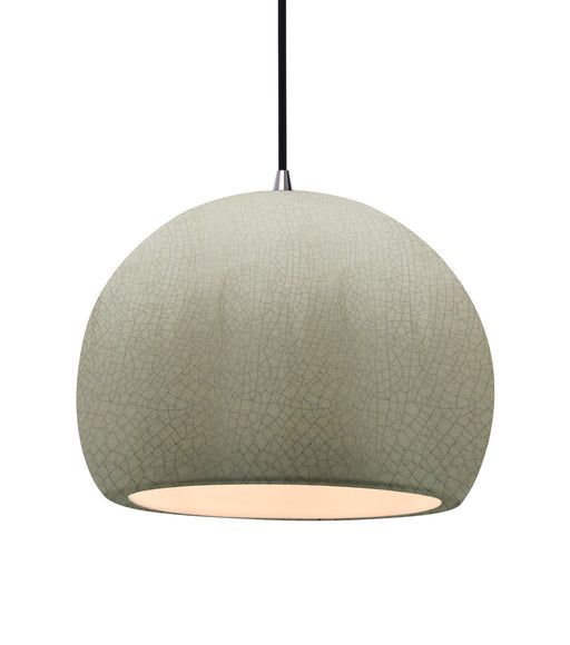 Justice Designs - CER-6535-CKC-NCKL-BKCD - One Light Pendant - Radiance - Celadon Green Crackle