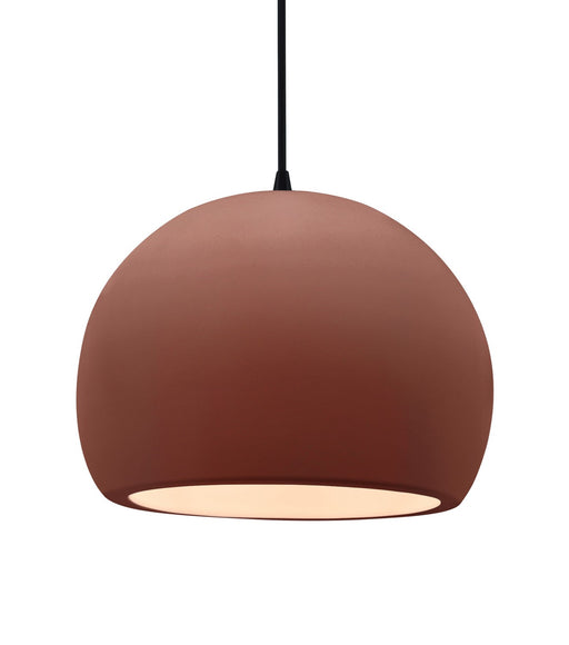 Justice Designs - CER-6535-CLAY-MBLK-BKCD - One Light Pendant - Radiance - Canyon Clay