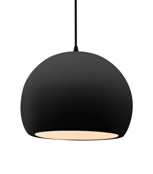 Justice Designs - CER-6535-CRB-MBLK-BKCD - One Light Pendant - Radiance - Carbon - Matte Black