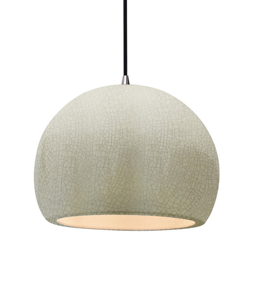 Justice Designs - CER-6535-CRK-NCKL-BKCD - One Light Pendant - Radiance - White Crackle