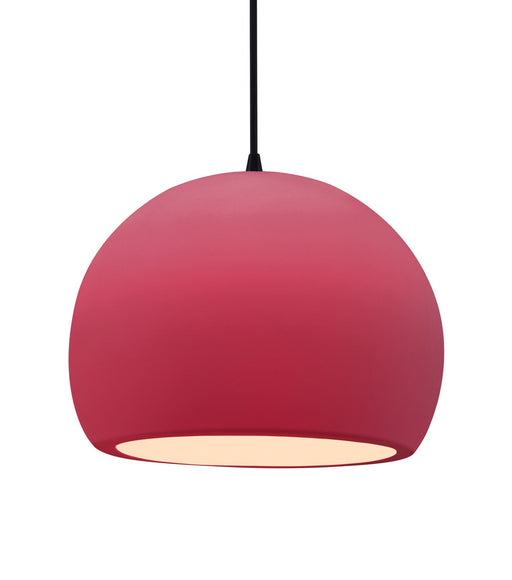 Justice Designs - CER-6535-CRSE-MBLK-BKCD - One Light Pendant - Radiance - Cerise