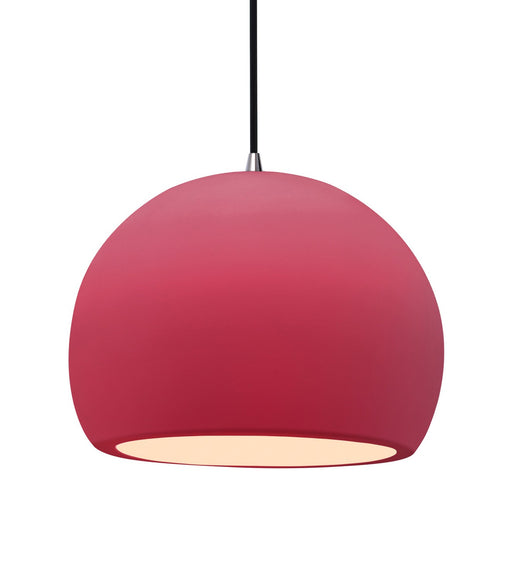 Justice Designs - CER-6535-CRSE-NCKL-BKCD - One Light Pendant - Radiance - Cerise