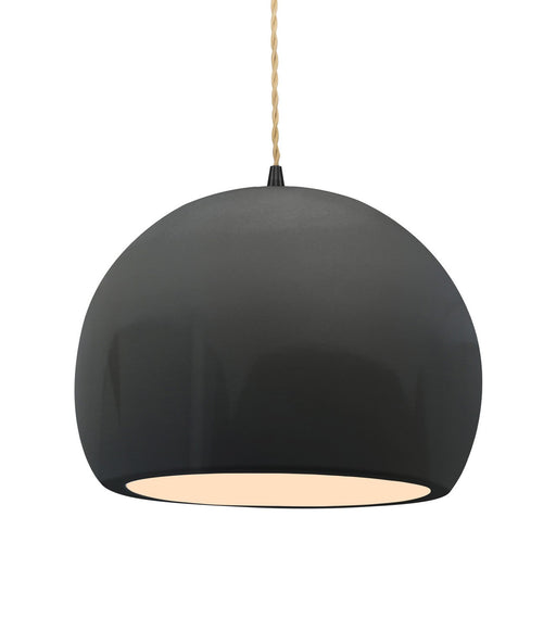 Justice Designs - CER-6535-GRY-MBLK-BEIG-TWST - One Light Pendant - Radiance - Gloss Grey