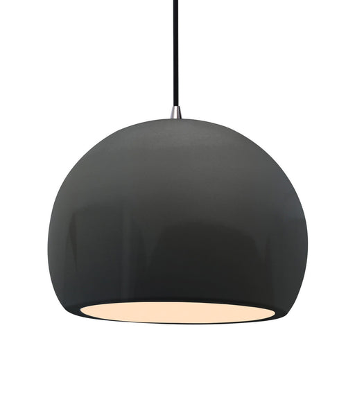 Justice Designs - CER-6535-GRY-NCKL-BKCD - One Light Pendant - Radiance - Gloss Grey