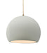 Justice Designs - CER-6535-MAT-ABRS-BEIG-TWST - One Light Pendant - Radiance - Matte White