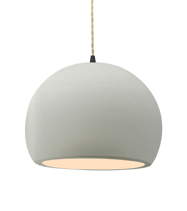 Justice Designs - CER-6535-MAT-MBLK-BEIG-TWST - One Light Pendant - Radiance - Matte White