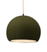 Justice Designs - CER-6535-MGRN-MBLK-BEIG-TWST - One Light Pendant - Radiance - Matte Green