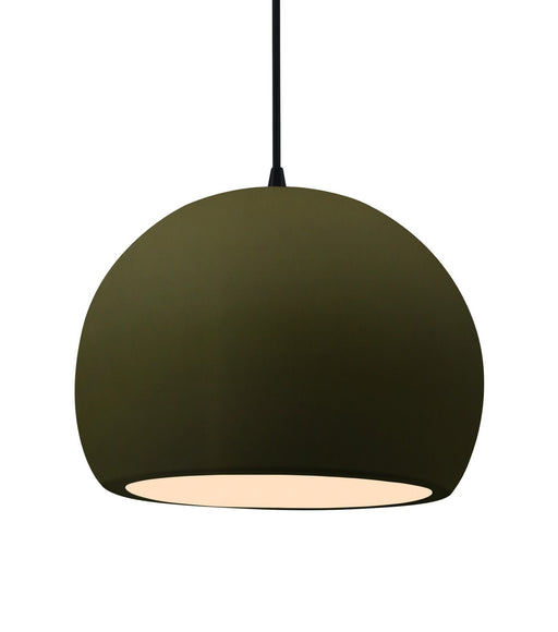 Justice Designs - CER-6535-MGRN-MBLK-BKCD - One Light Pendant - Radiance - Matte Green