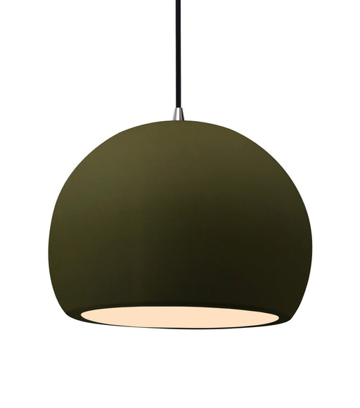 Justice Designs - CER-6535-MGRN-NCKL-BKCD - One Light Pendant - Radiance - Matte Green