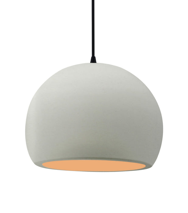 Justice Designs - CER-6535-MTGD-MBLK-BKCD - One Light Pendant - Radiance - Matte White w/ Champagne Gold