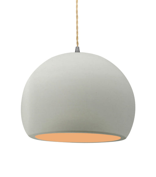 Justice Designs - CER-6535-MTGD-NCKL-BEIG-TWST - One Light Pendant - Radiance - Matte White w/ Champagne Gold