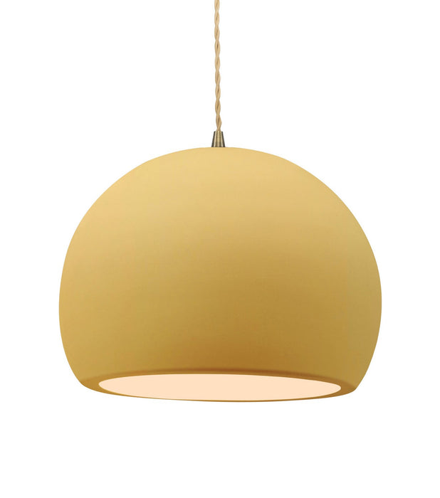 Justice Designs - CER-6535-MYLW-ABRS-BEIG-TWST - One Light Pendant - Radiance - Muted Yellow