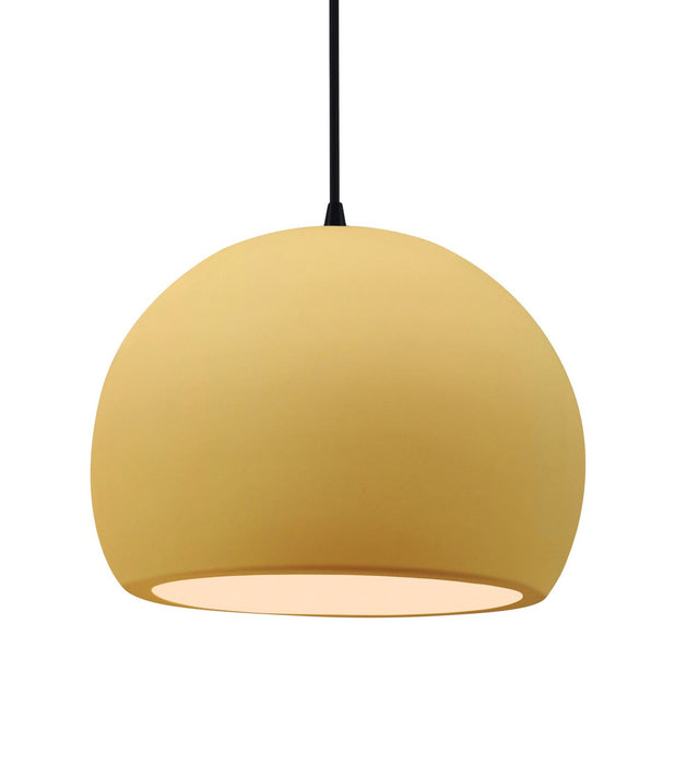 Justice Designs - CER-6535-MYLW-MBLK-BKCD - One Light Pendant - Radiance - Muted Yellow