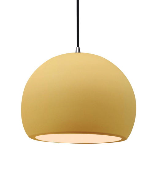 Justice Designs - CER-6535-MYLW-NCKL-BKCD - One Light Pendant - Radiance - Muted Yellow