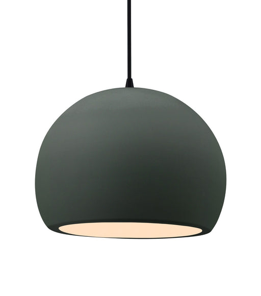 Justice Designs - CER-6535-PWGN-MBLK-BKCD - One Light Pendant - Radiance - Pewter Green