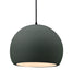 Justice Designs - CER-6535-PWGN-MBLK-BKCD - One Light Pendant - Radiance - Pewter Green