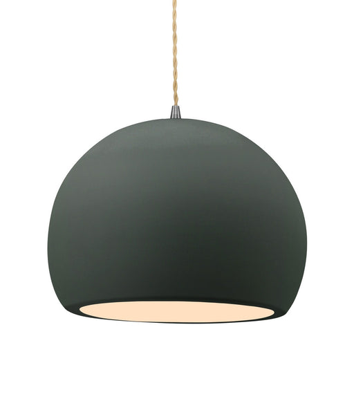 Justice Designs - CER-6535-PWGN-NCKL-BEIG-TWST - One Light Pendant - Radiance - Pewter Green