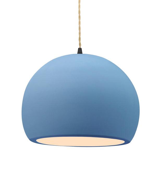 Justice Designs - CER-6535-SKBL-MBLK-BEIG-TWST - One Light Pendant - Radiance - Sky Blue