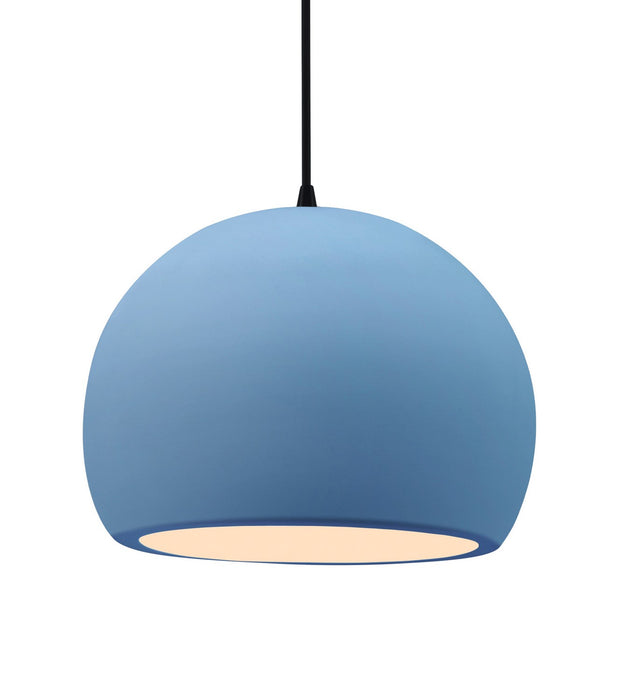 Justice Designs - CER-6535-SKBL-MBLK-BKCD - One Light Pendant - Radiance - Sky Blue