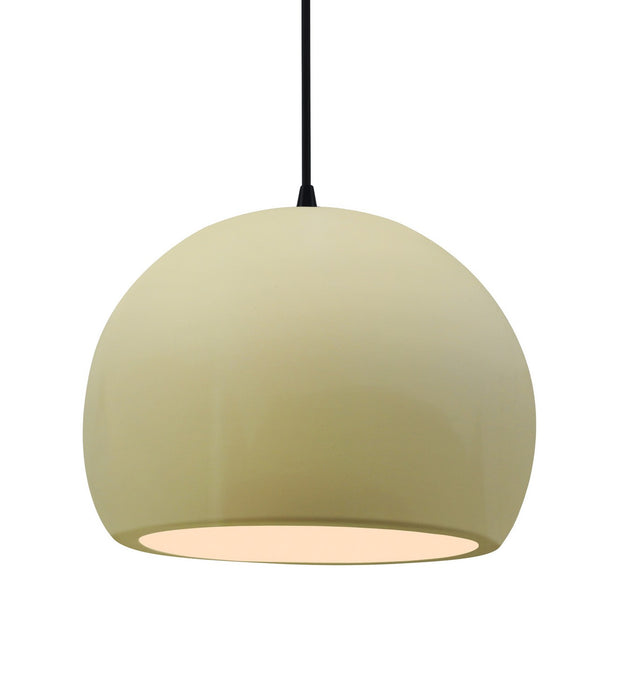 Justice Designs - CER-6535-VAN-MBLK-BKCD - One Light Pendant - Radiance - Vanilla (Gloss)