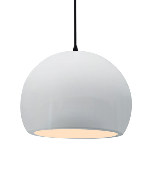 Justice Designs - CER-6535-WHT-MBLK-BKCD - One Light Pendant - Radiance - Gloss White