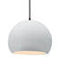 Justice Designs - CER-6535-WHT-MBLK-BKCD - One Light Pendant - Radiance - Gloss White