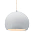 Justice Designs - CER-6535-WTWT-NCKL-BEIG-TWST - One Light Pendant - Radiance - Gloss White (outside and inside of fixture)