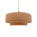 Justice Designs - CER-6543-ADOB-BRSS-BEIG-TWST - One Light Pendant - Radiance - Adobe