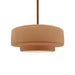 Justice Designs - CER-6543-ADOB-BRSS-RIGID - One Light Pendant - Radiance - Adobe