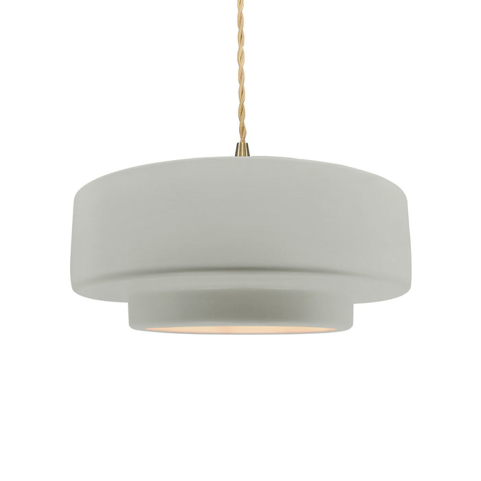 Justice Designs - CER-6543-BIS-BRSS-BEIG-TWST - One Light Pendant - Radiance - Bisque